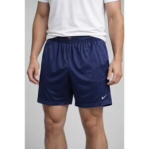 6.5" shortie mesh shorts vintage Nike 90s drawstring waist L embroidered swoosh